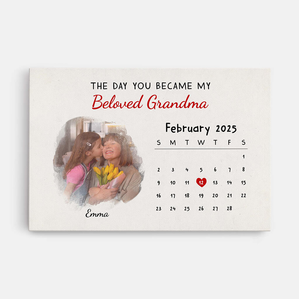 Custom Photo Canvas: "The Day You Became My Beloved Grandma" Wall Art