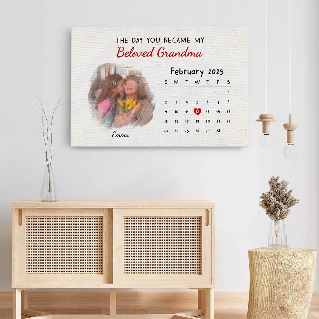 Custom Photo Canvas: "The Day You Became My Beloved Grandma" Wall Art