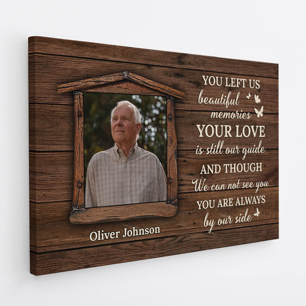 Personalized 'Always By My Side' Memorial For Loved One Photo Canvas Keepsake Gift