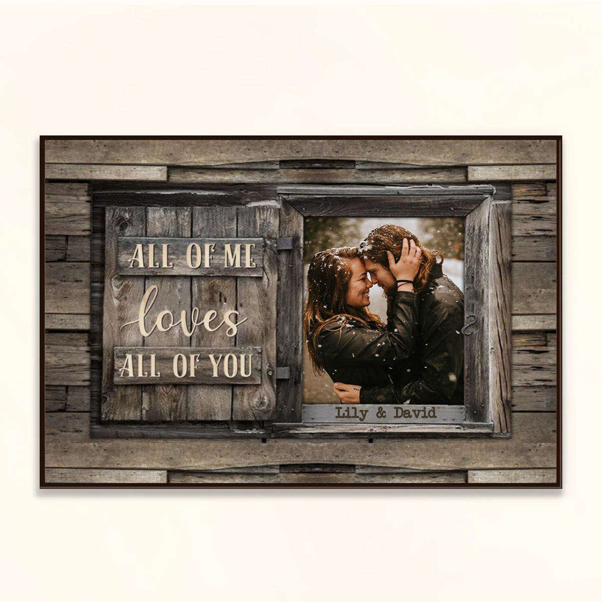 All Of Me Loves All Of You - Personalized Custom Photo Couple Canvas / Poster