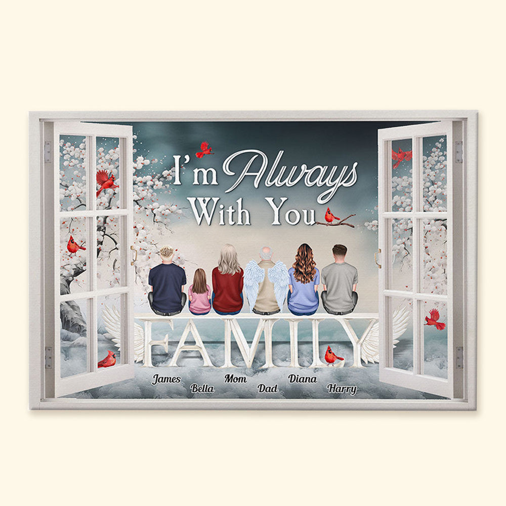 Heartfelt "I'm Always With You" Family Memorial For Loved One Canvas Art