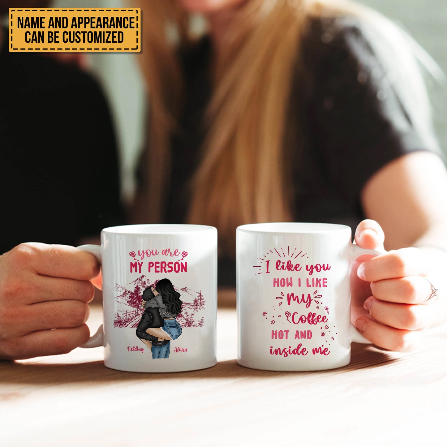 Personalized 'Hot & Inside Me' Coffee Mug - Funny Gift for Couples