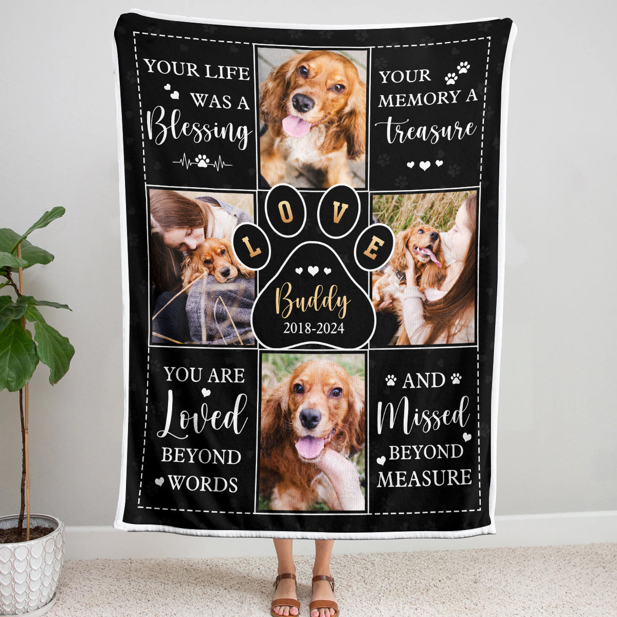 Custom Photo Your Life Was A Blessing  - Personalized Photo Blanket
