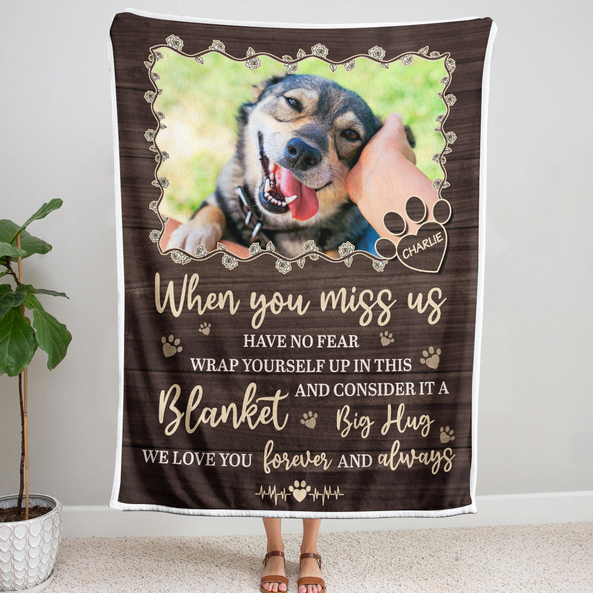 I LOVE YOU Forever AND Always - Personalized Photo Blanket - Gift For Pet Lovers