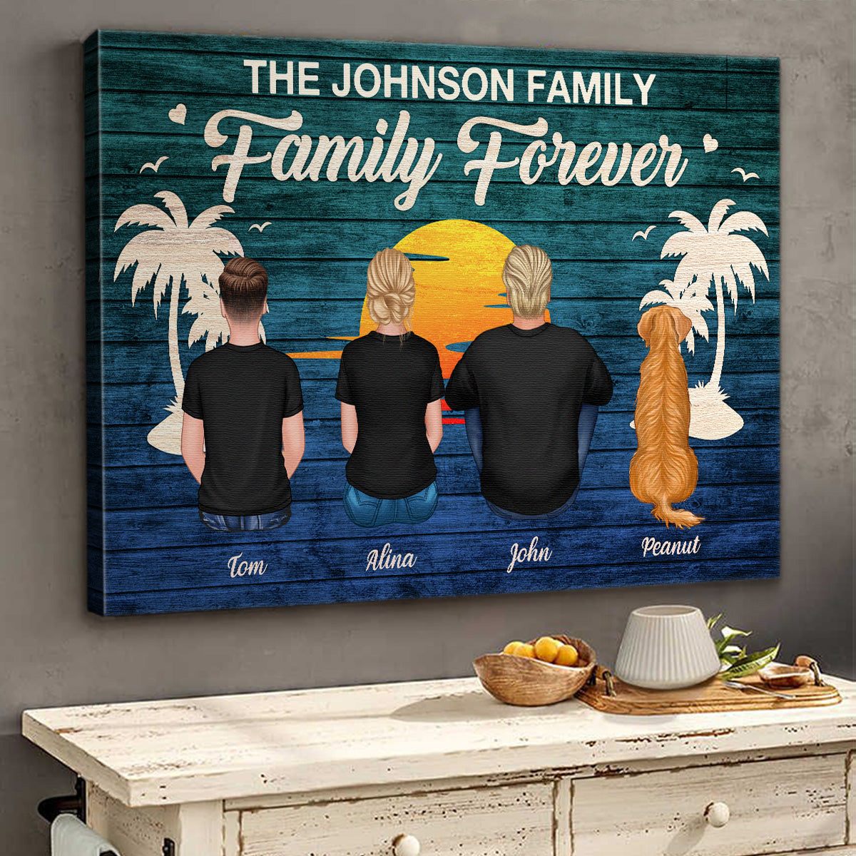Heartfelt Personalized 'Family Forever' Canvas - Custom Pet & Family Art