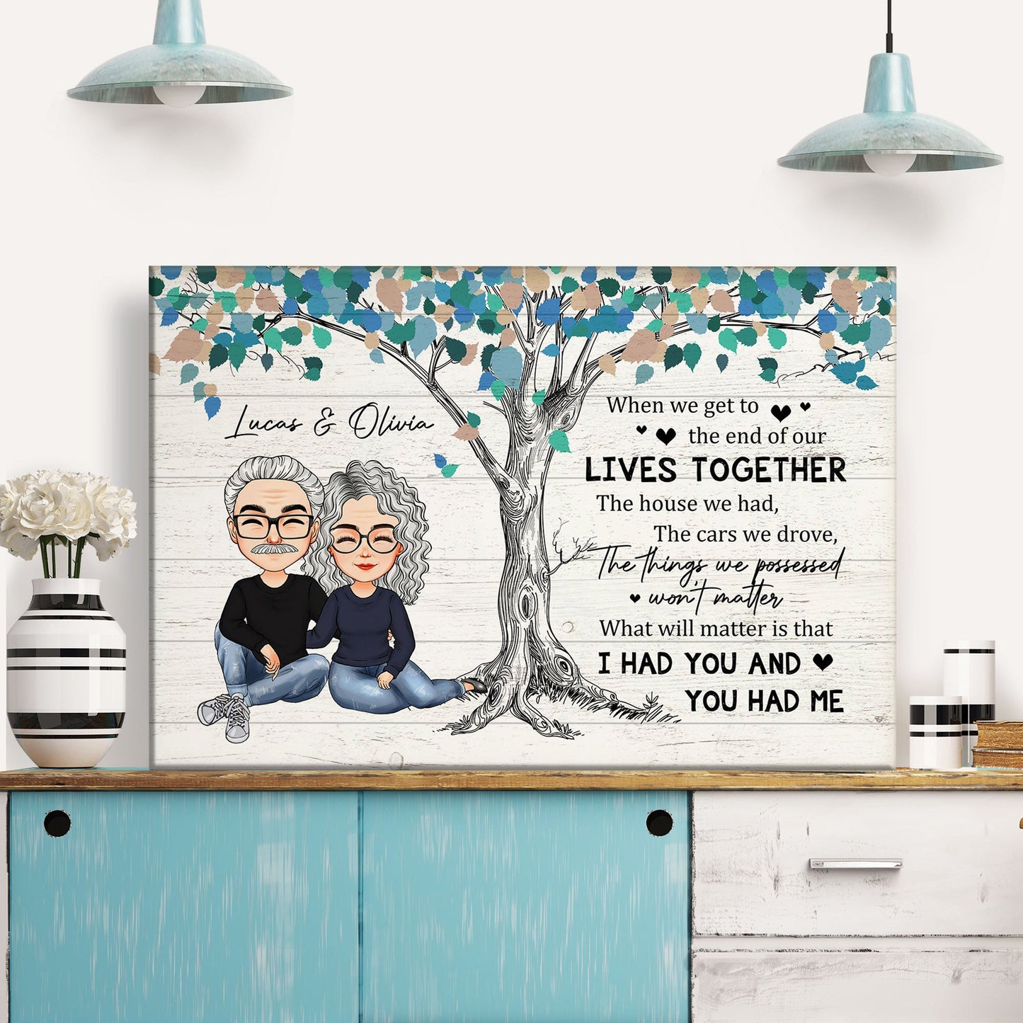 Heartfelt Personalized Canvas / Poster for Couples: 'I Had You & You Had Me'