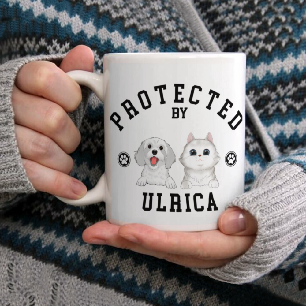 “Protected by” - Personalized Pet Breed Mug