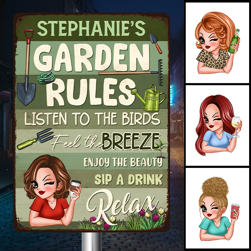 Garden Rules - Personalized Customized Metal Sign