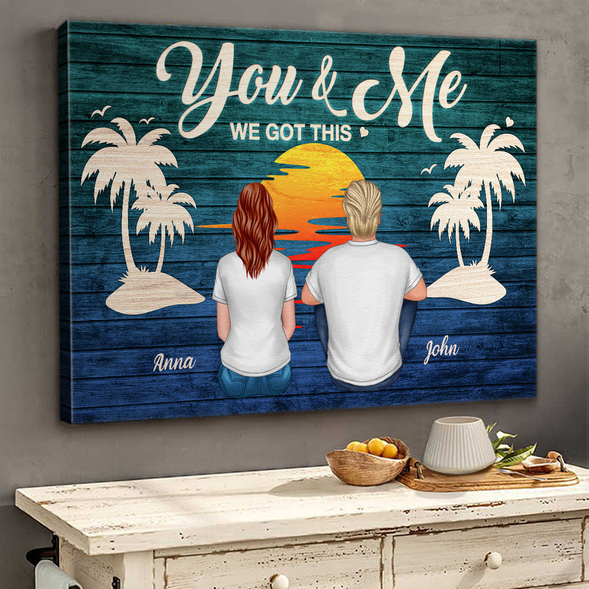 Custom 'You & Me We Got This' Canvas for Couples & Anniversary Gift