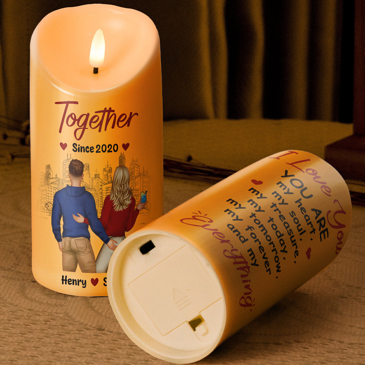 Couple Romantic Quotes - Personalized Candle LED Light