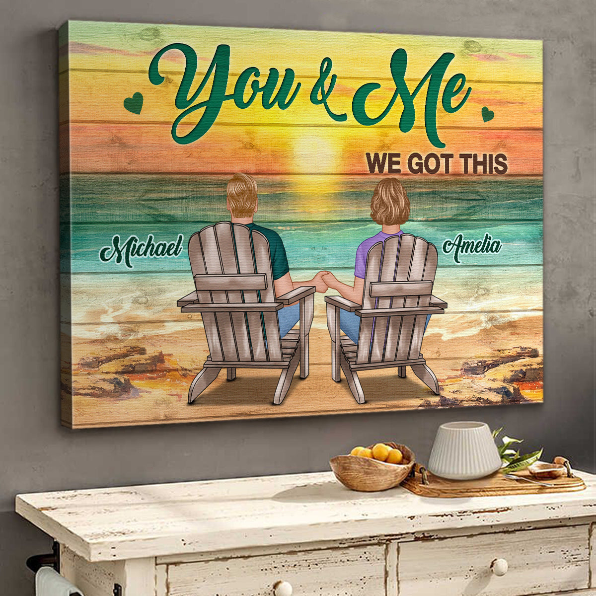 Personalized 'You & Me We Got This' Canvas for Couples - Custom Wall Art Gift