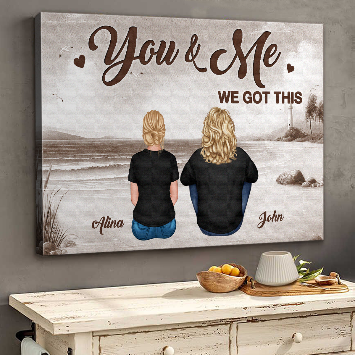 Personalized 'You & Me We Got This' Canvas - Heartfelt Custom Gift for Couples