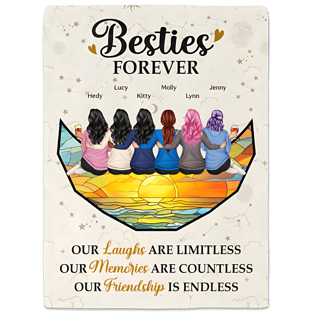 Personalized 'Besties FOREVER' Blanket - Custom Gift for Best Friends
