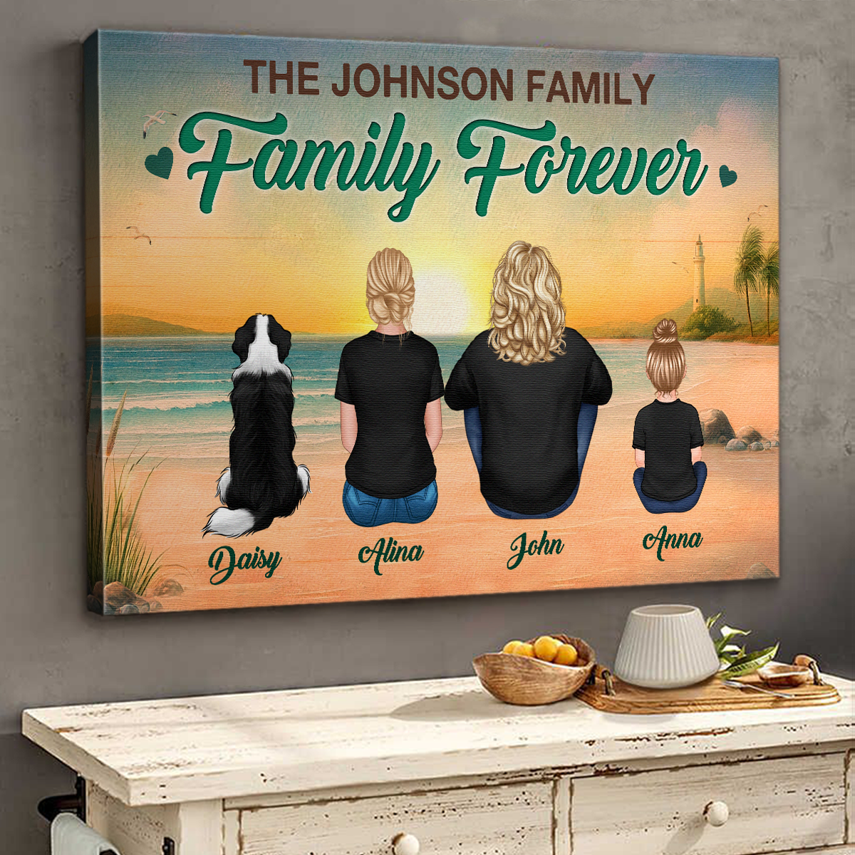 Personalized 'Family Forever' Canvas Wall Art - Custom Home Decor Gift