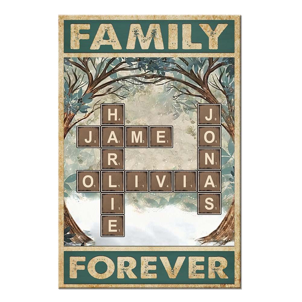 Family Forever - Personalized Scrabble Canvas / Poster