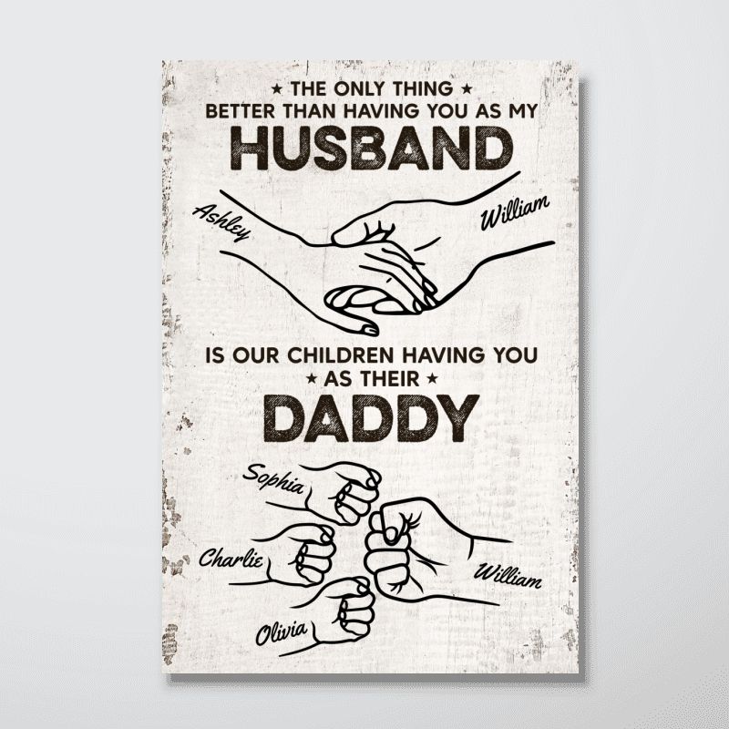 The Only Thing Having You As My Husband - Fist Bump Outline Personalized Poster/Canvas