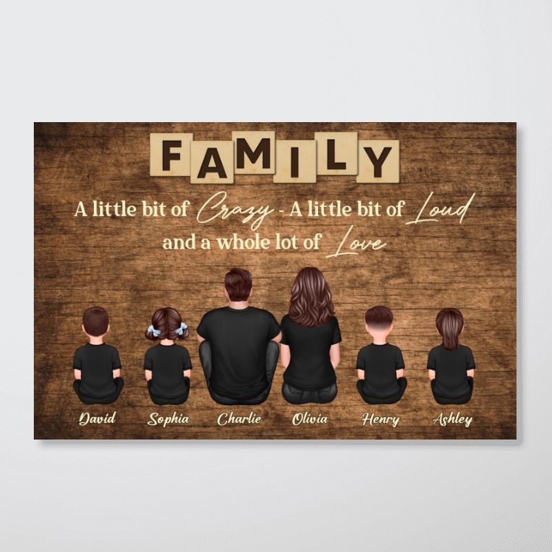 Personalized Family Canvas: 'A Whole Lot of Love' Custom Wall Art