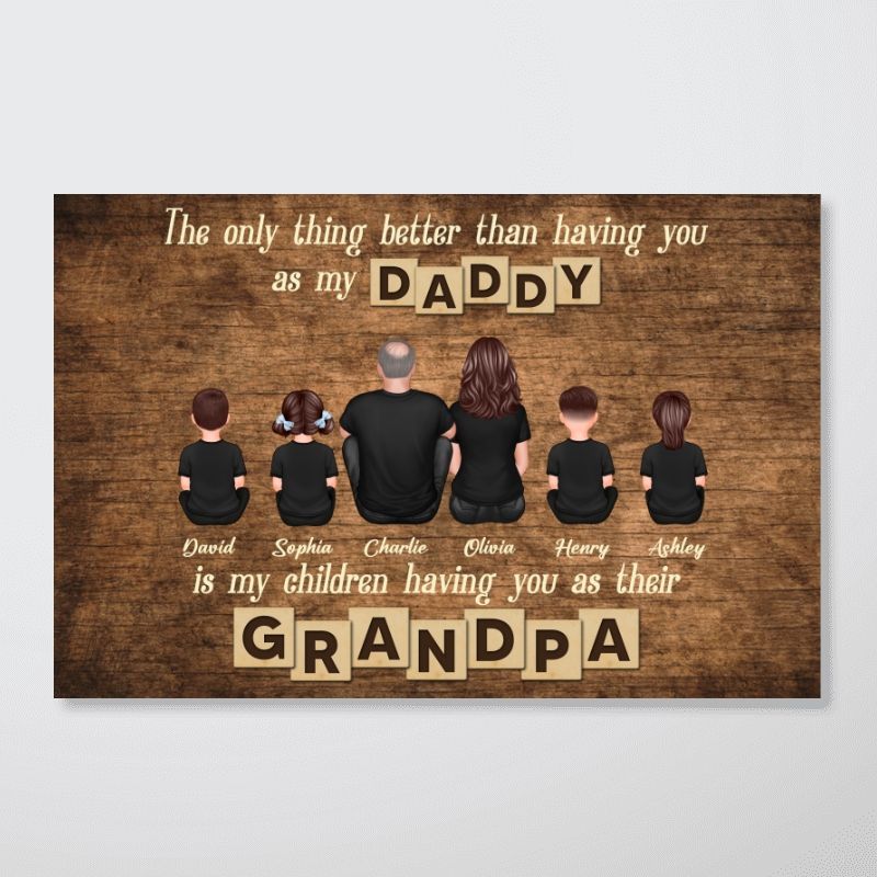 "The Best Dad, Became The Best Grandpa" - Personalized custom Poster / Canvas