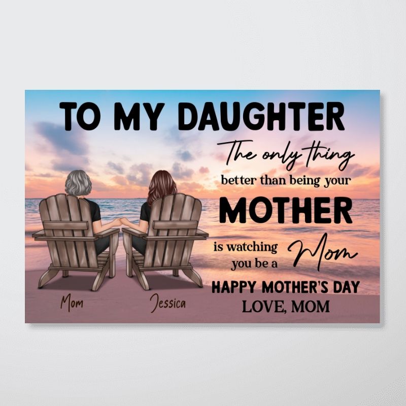 Personalized Canvas Gift for Daughter - "Watching You Be a Mom" Mother's Day