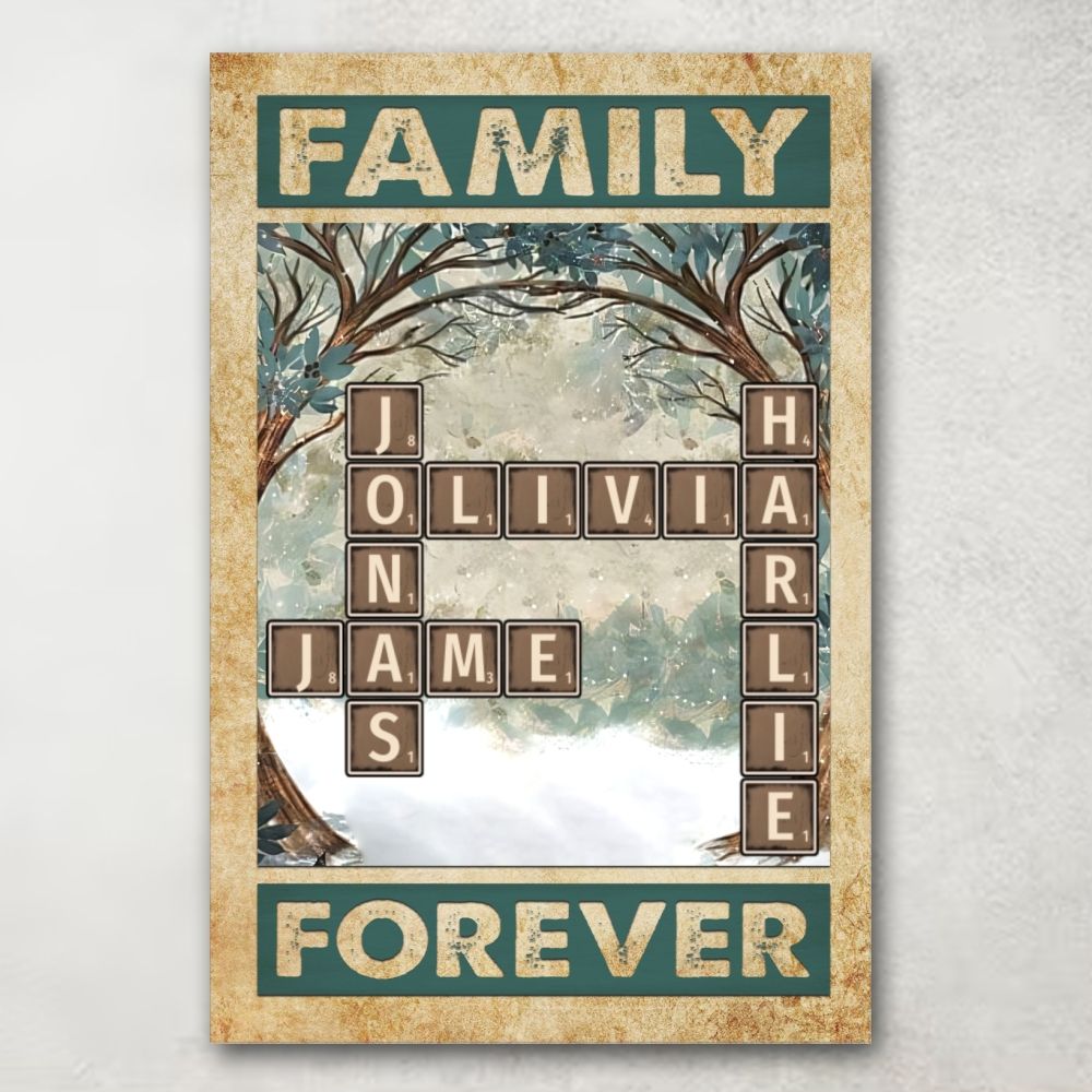 Family Forever - Personalized Scrabble Canvas / Poster