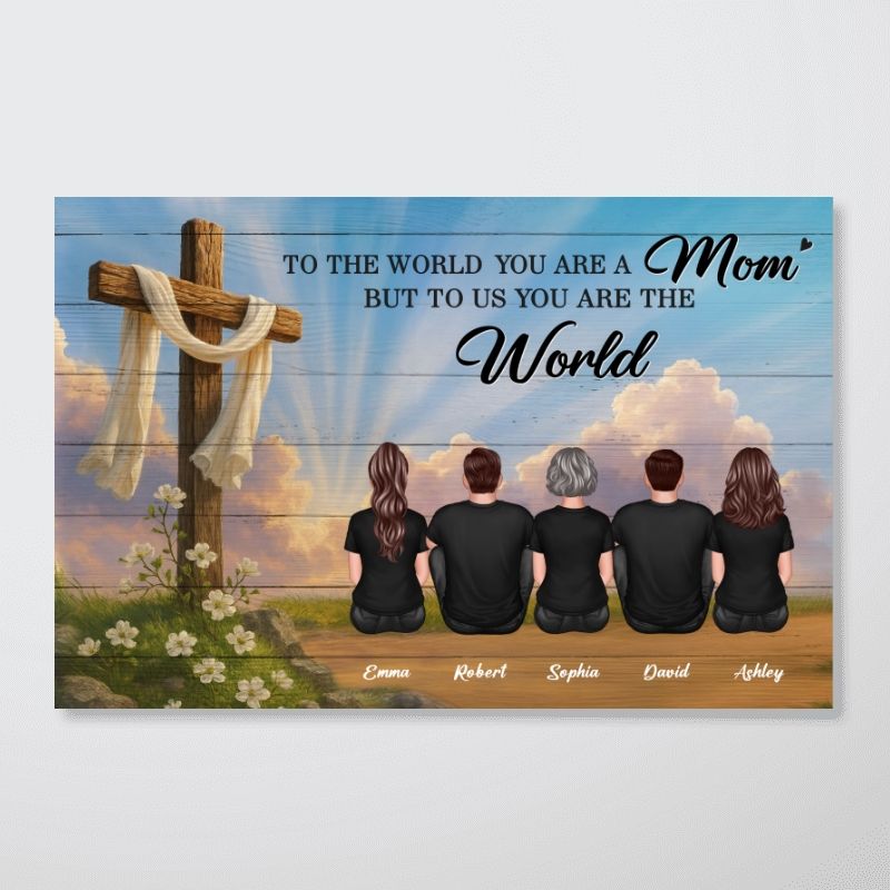 Personalized Family Poster for Mom: 'You Are The World' Mother's Day Gift