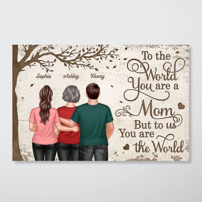 Heartfelt Personalized 'To the World You Are a Mom' Custom Canvas Gift