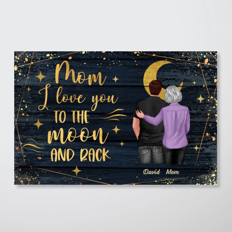 Personalized Mom & Daughter Canvas: 'To The Moon And Back' Mother's Day Gift