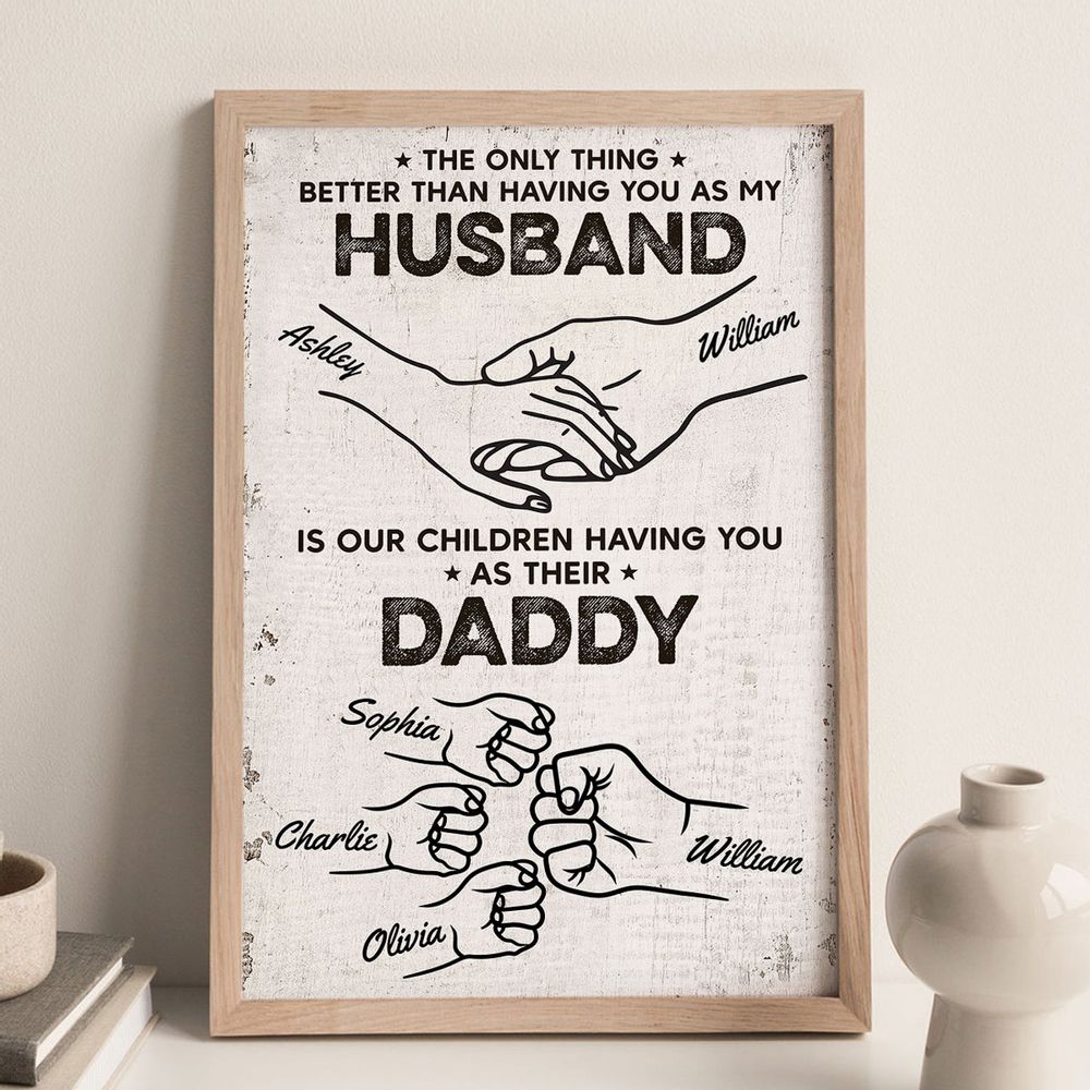 The Only Thing Having You As My Husband - Fist Bump Outline Personalized Poster/Canvas