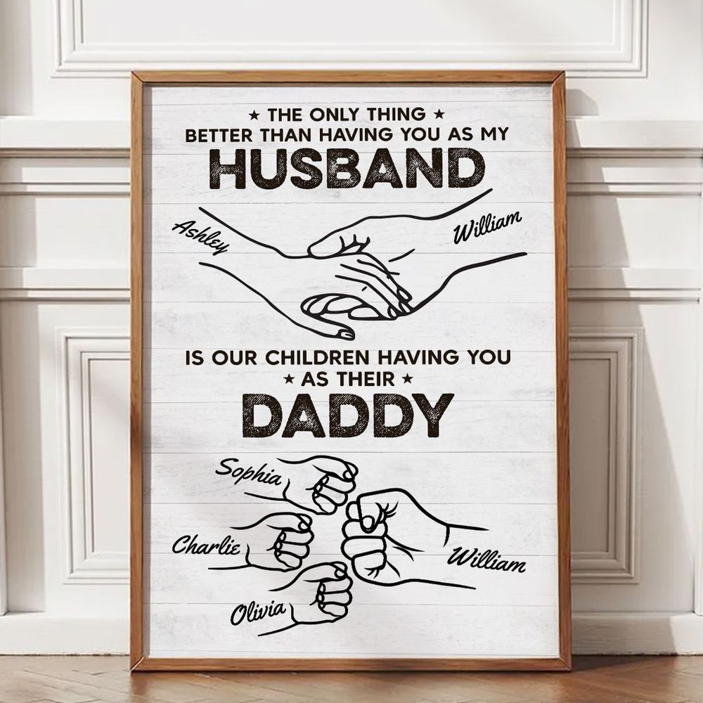 The Only Thing Having You As My Husband - Fist Bump Outline Personalized Poster/Canvas