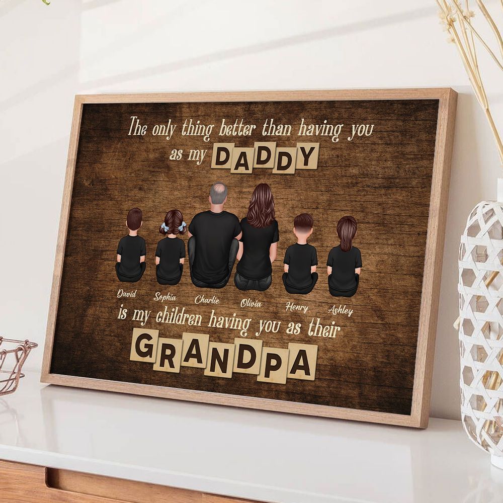"The Best Dad, Became The Best Grandpa" - Personalized custom Poster / Canvas