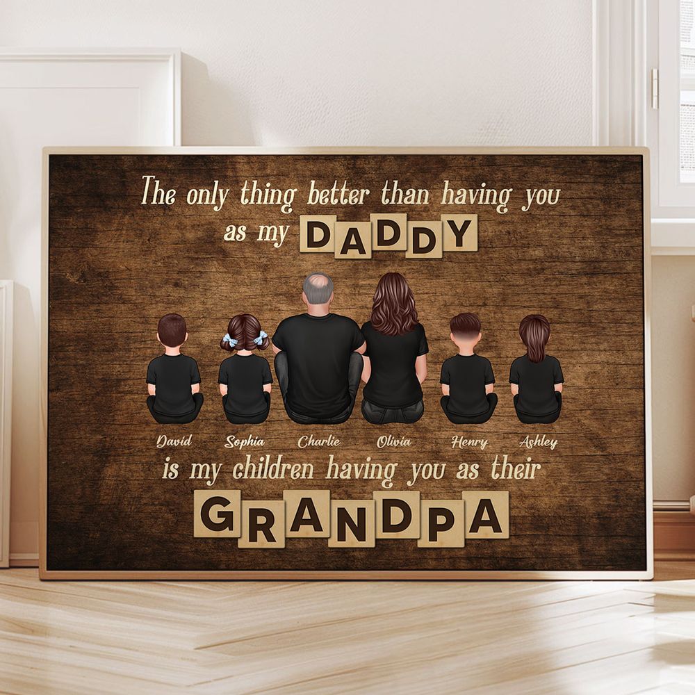 "The Best Dad, Became The Best Grandpa" - Personalized custom Poster / Canvas