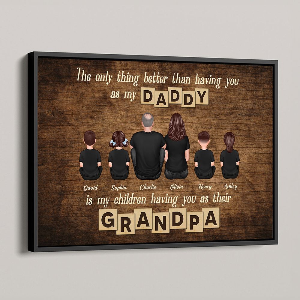 "The Best Dad, Became The Best Grandpa" - Personalized custom Poster / Canvas