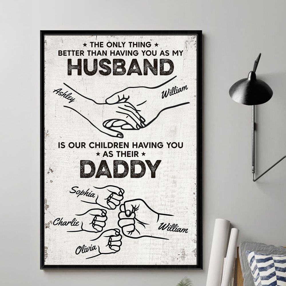 The Only Thing Having You As My Husband - Fist Bump Outline Personalized Poster/Canvas