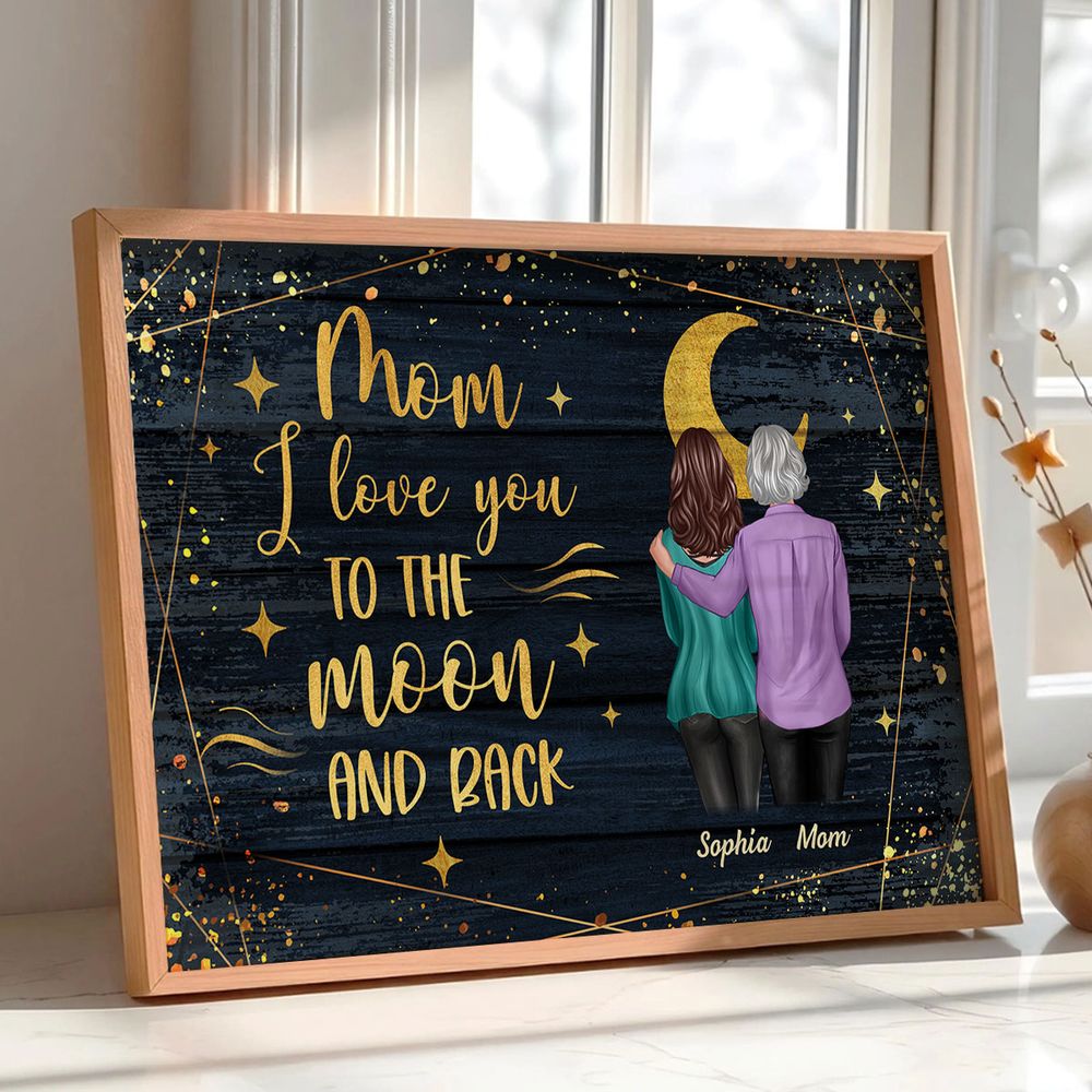 Personalized Mom & Daughter Canvas: 'To The Moon And Back' Mother's Day Gift
