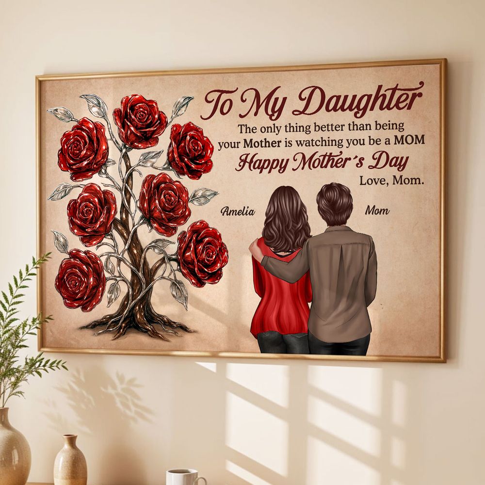 Personalized "Watching You Be a MOM" Mother's Day Canvas for Daughter