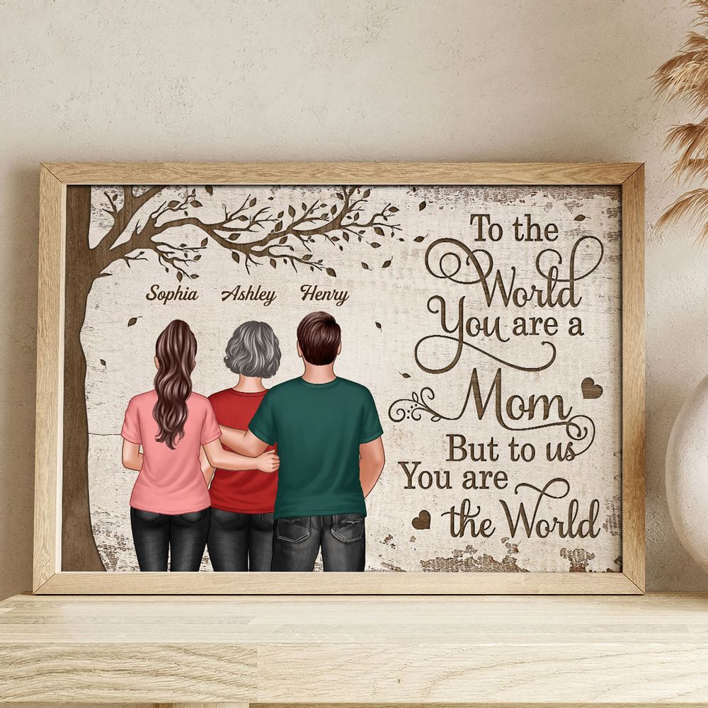 Heartfelt Personalized 'To the World You Are a Mom' Custom Canvas Gift