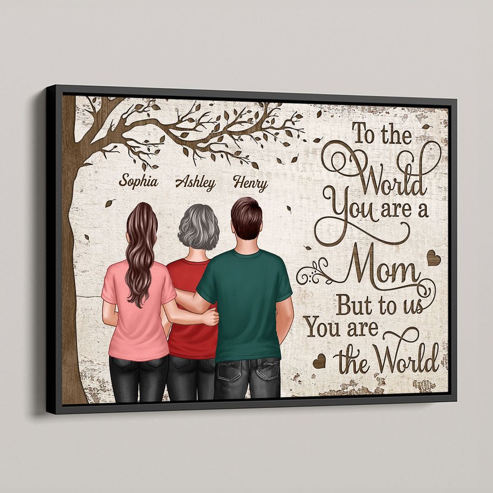 Heartfelt Personalized 'To the World You Are a Mom' Custom Canvas Gift