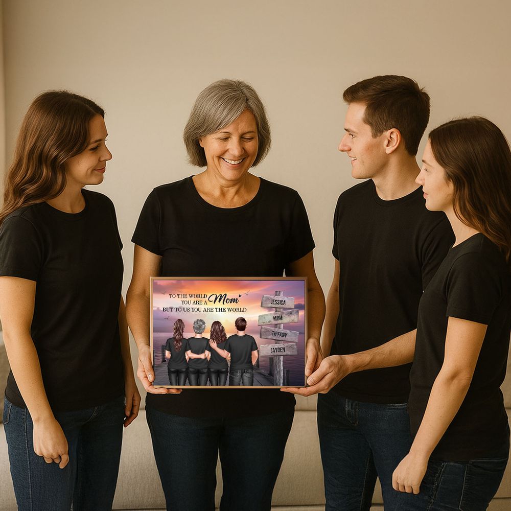 Personalized 'To the World You Are a Mom' Canvas - Custom Family Gift