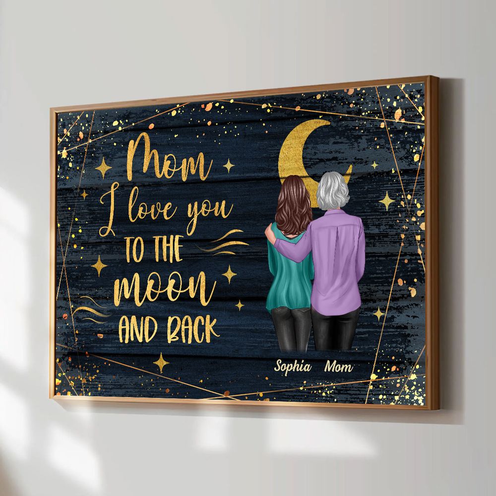 Personalized Mom & Daughter Canvas: 'To The Moon And Back' Mother's Day Gift