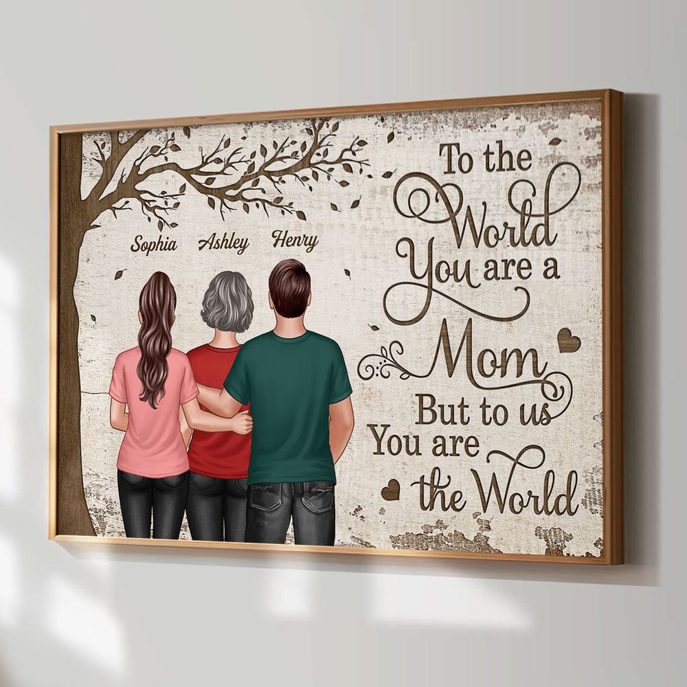 Heartfelt Personalized 'To the World You Are a Mom' Custom Canvas Gift