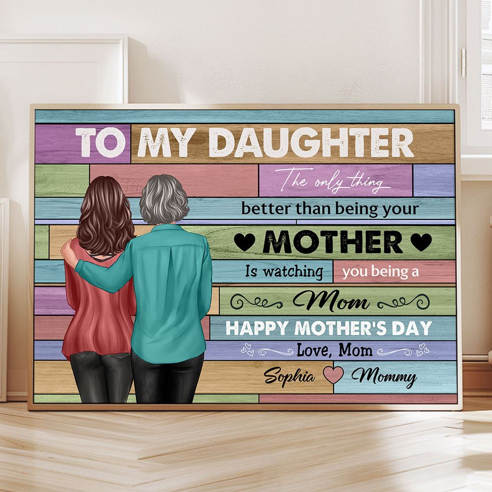 Heartfelt Personalized Canvas for Daughter: 'Watching You Be a Mom'
