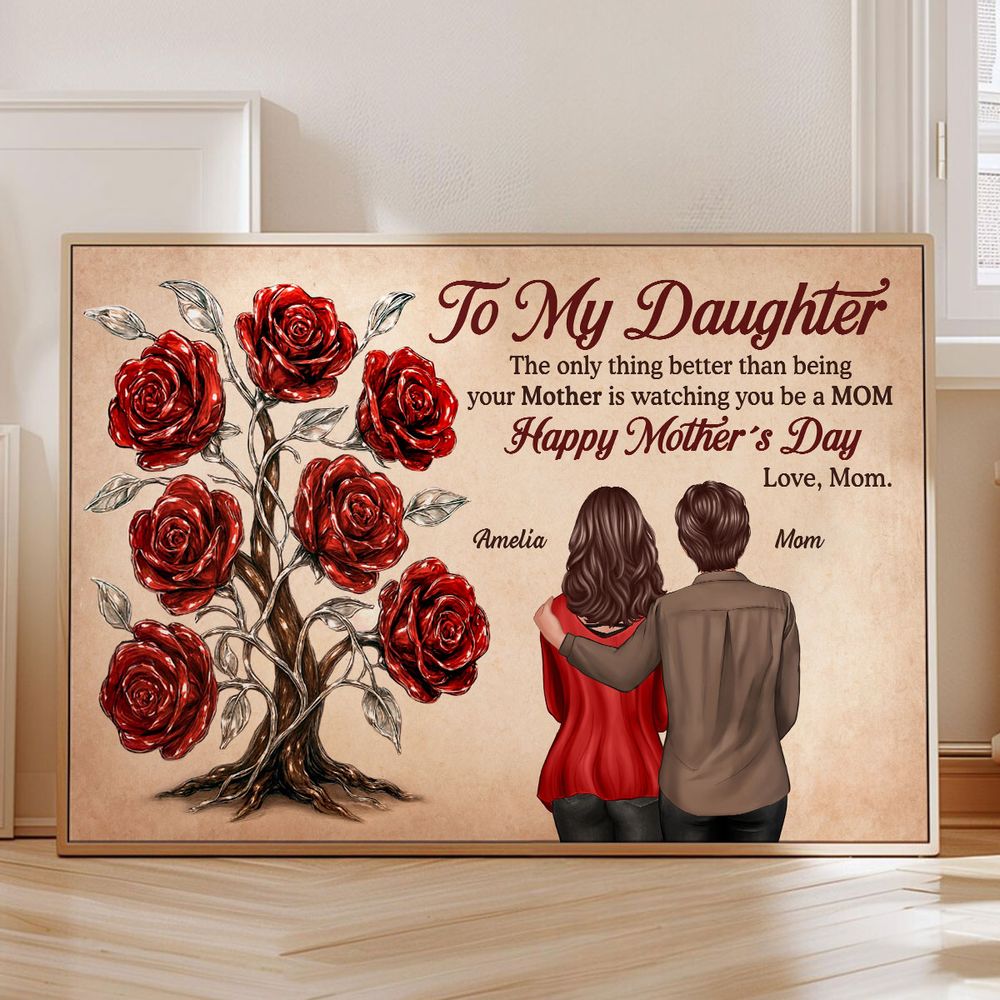 Personalized "Watching You Be a MOM" Mother's Day Canvas for Daughter