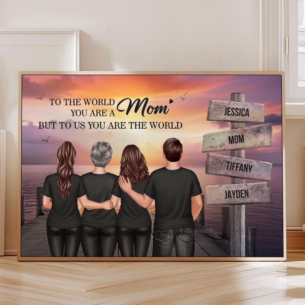 Personalized 'To the World You Are a Mom' Canvas - Custom Family Gift