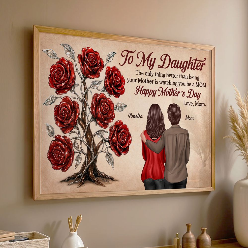 Personalized "Watching You Be a MOM" Mother's Day Canvas for Daughter