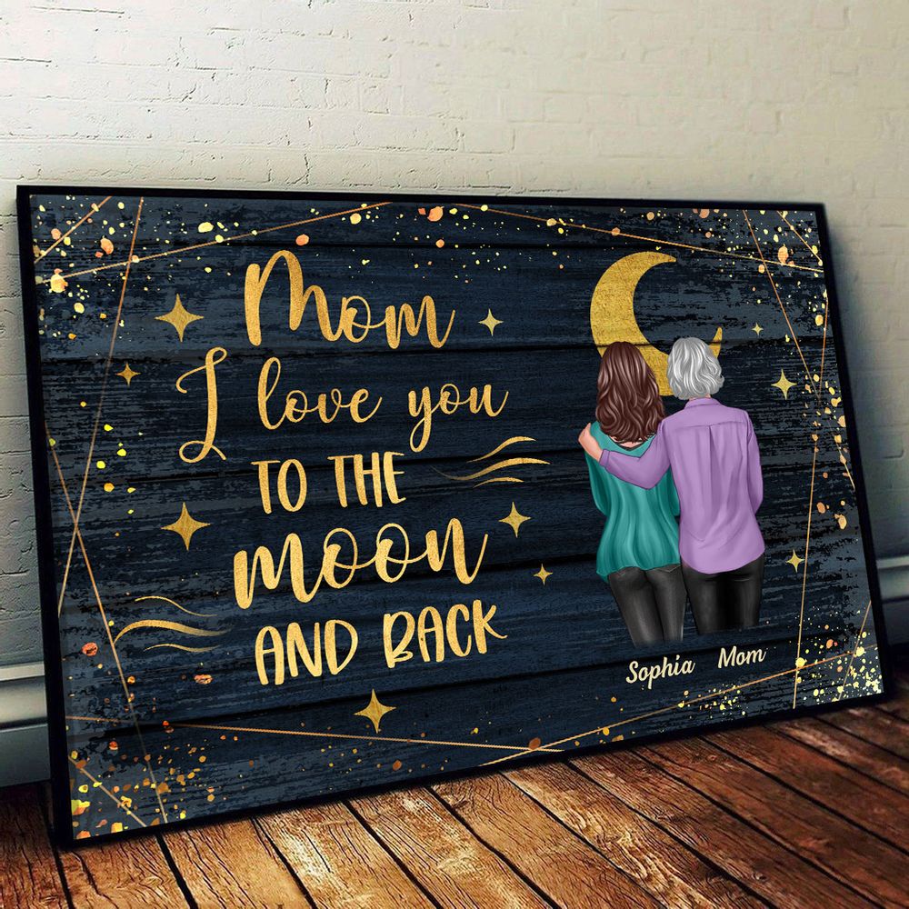 Personalized Mom & Daughter Canvas: 'To The Moon And Back' Mother's Day Gift