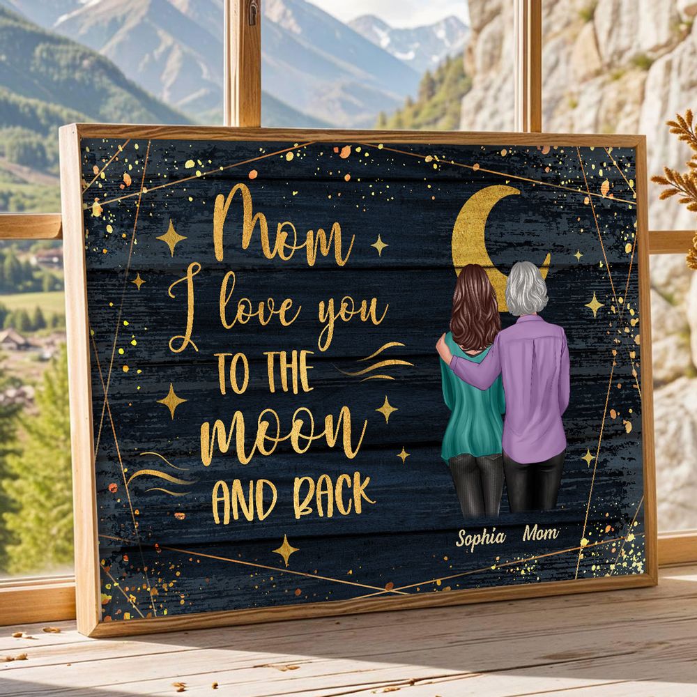 Personalized Mom & Daughter Canvas: 'To The Moon And Back' Mother's Day Gift