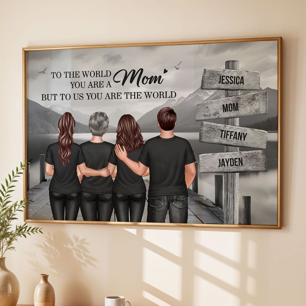 Personalized 'To the World You Are a Mom' Canvas - Custom Family Gift