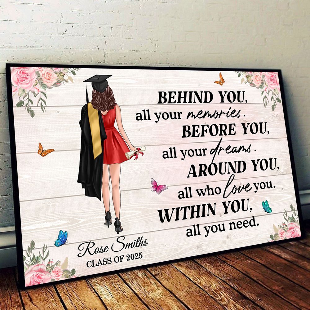 Custom Graduation Canvas Gift: 'Memories, Dreams & Love' For Grads