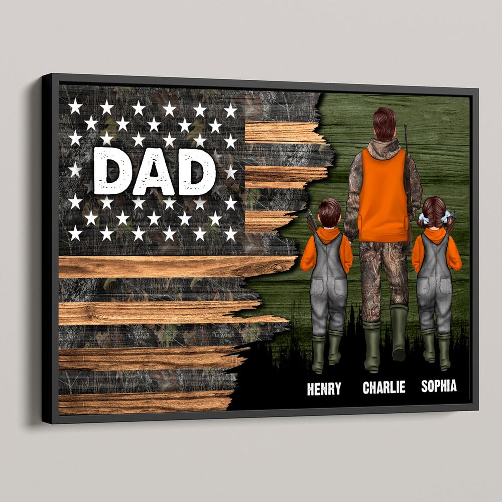 Custom "DAD" Hunting Flag Canvas - Personalized Father's Day Gift for Him