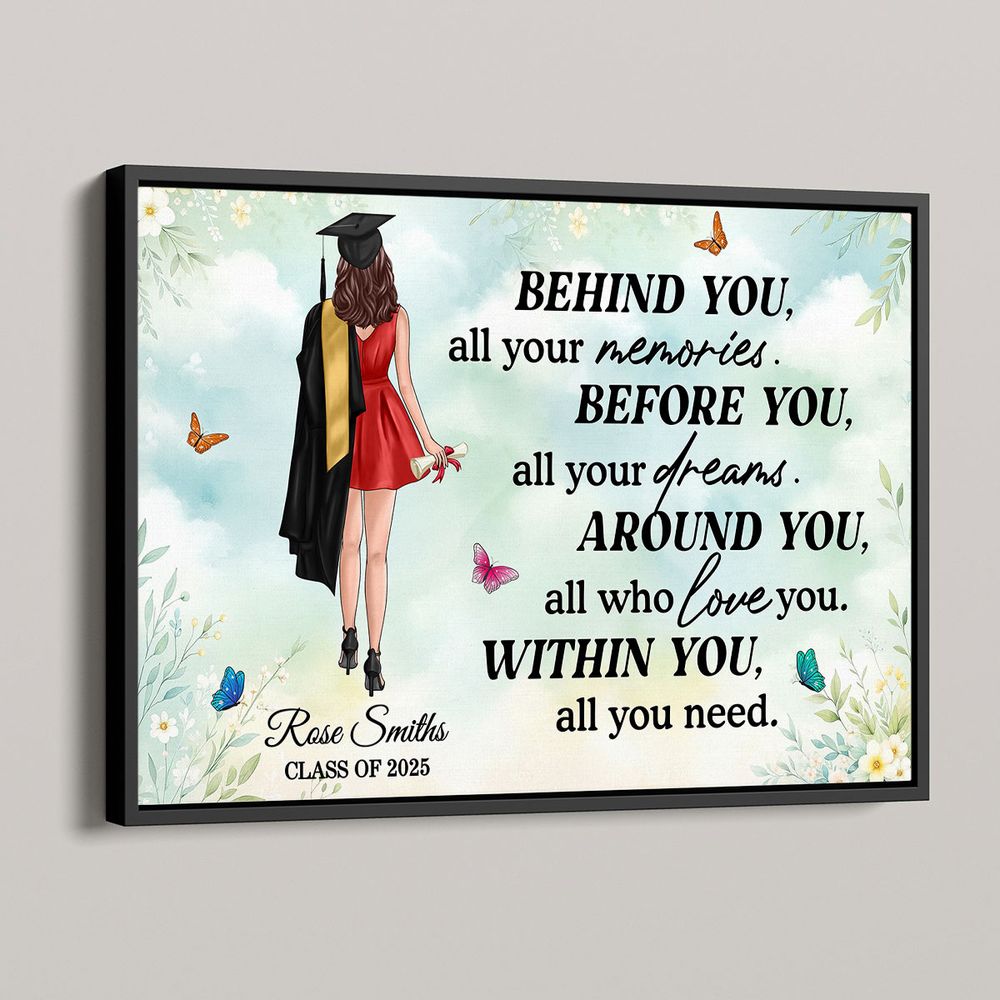 Custom Graduation Canvas Gift: 'Memories, Dreams & Love' For Grads